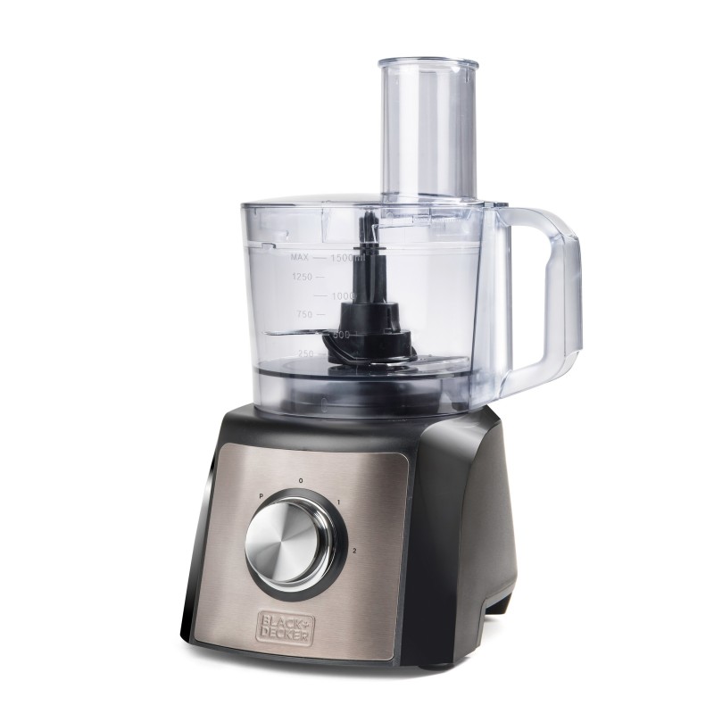 Black & Decker BXFPA1200E food processor 1200 W 1.5 L Black, Stainless steel