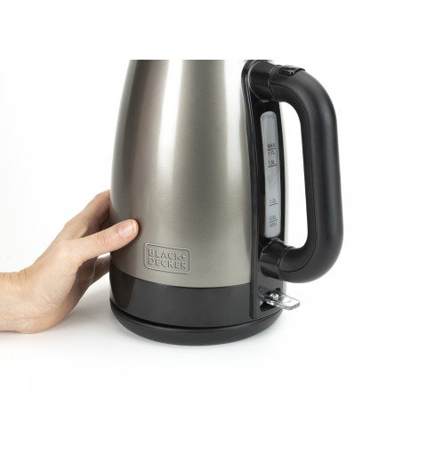 Black & Decker BXKE2201E electric kettle 1.7 L 2200 W Black, Stainless steel