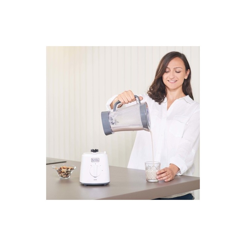 Black & Decker BXJB500E Mixer 1,5 l Tischplatten-Mixer 500 W Weiß