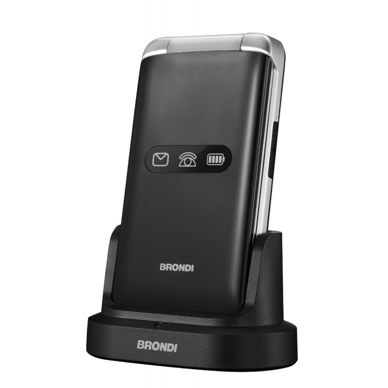 Brondi Amico Flip 4G+ 8,89 cm (3.5") 136 g Nero, Argento Telefono cellulare basico