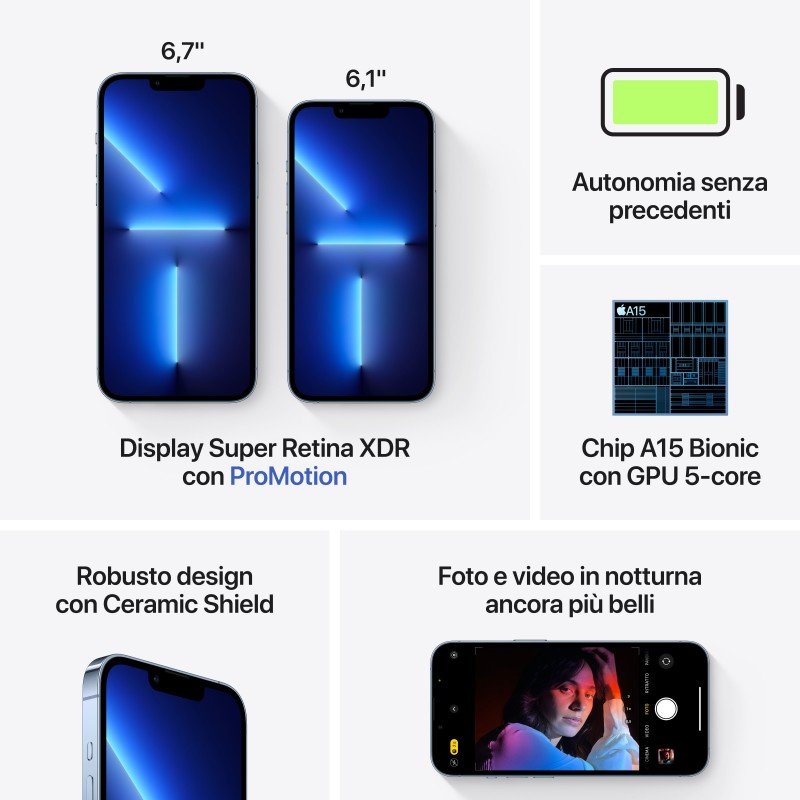 Apple iPhone 13 Pro 15,5 cm (6.1 Zoll) Dual-SIM iOS 15 5G 256 GB Blau