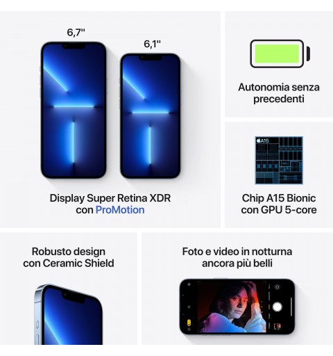 Apple iPhone 13 Pro 15,5 cm (6.1 Zoll) Dual-SIM iOS 15 5G 256 GB Blau