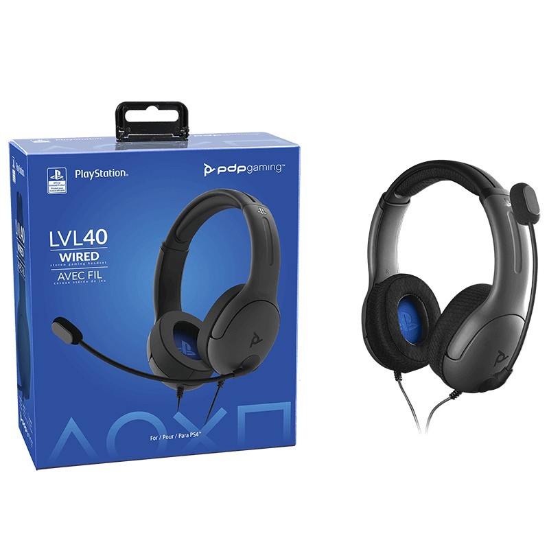 PDP LVL40 Casque Avec fil Arceau Jouer Bleu, Gris