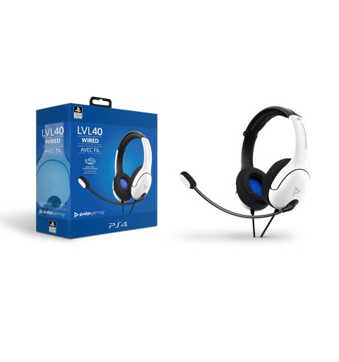 PDP LVL40 Kopfhörer Verkabelt Kopfband Gaming Weiß