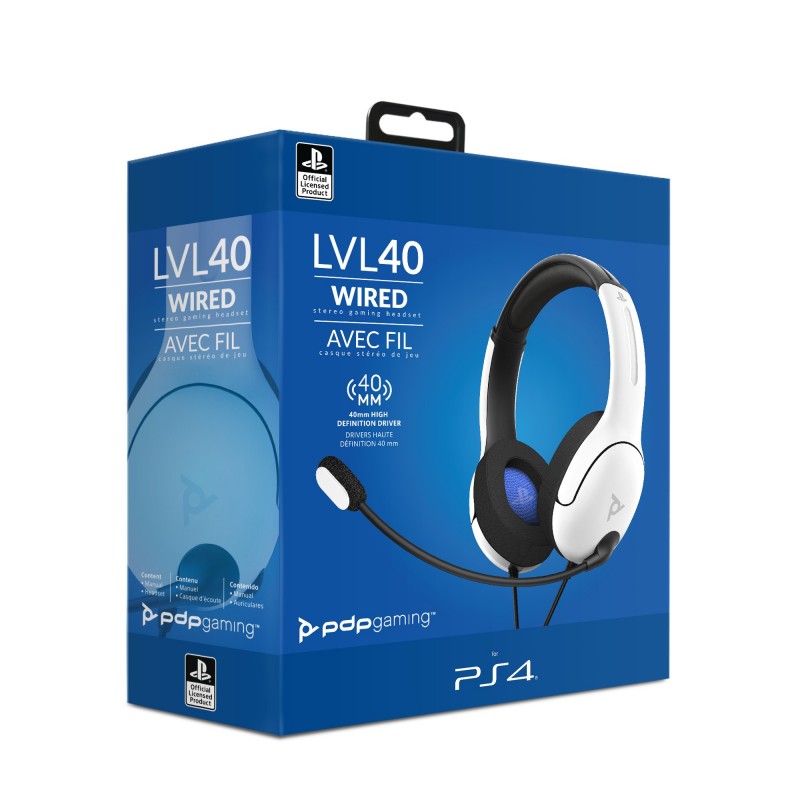 PDP LVL40 Casque Avec fil Arceau Jouer Blanc