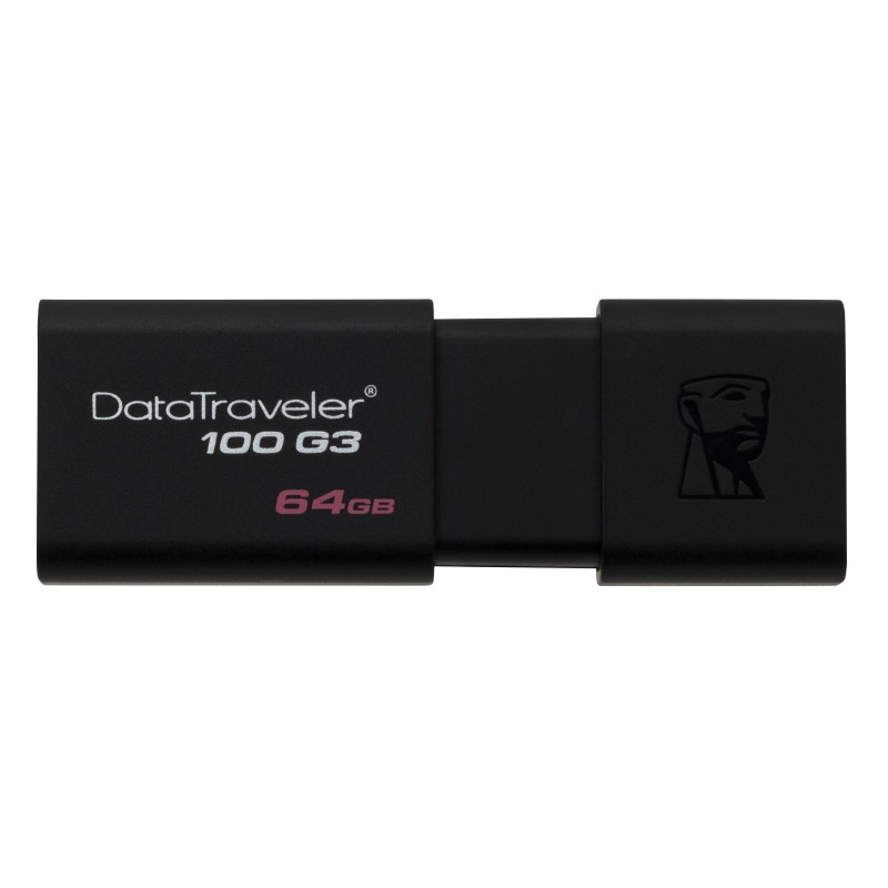 Kingston Technology DataTraveler 100 G3 lecteur USB flash 64 Go USB Type-A 3.2 Gen 1 (3.1 Gen 1) Noir