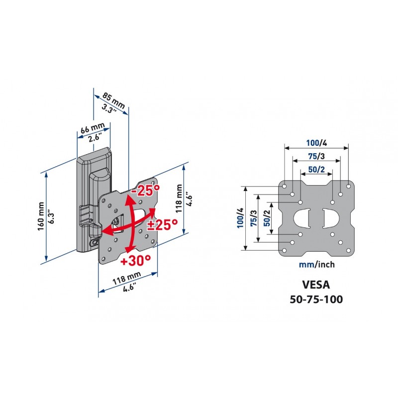 Meliconi CME ETR100 63,5 cm (25 Zoll) Schwarz