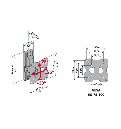 Meliconi CME ETR100 63,5 cm (25 Zoll) Schwarz