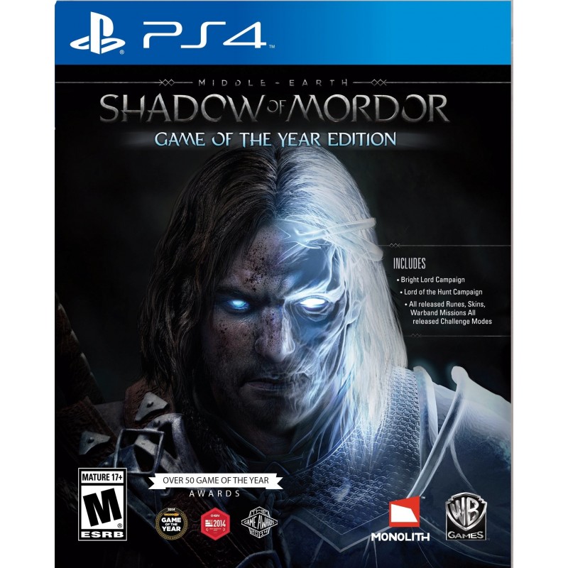 Warner Bros La Terra di Mezzo L'Ombra di Mordor, GOTY, PS4