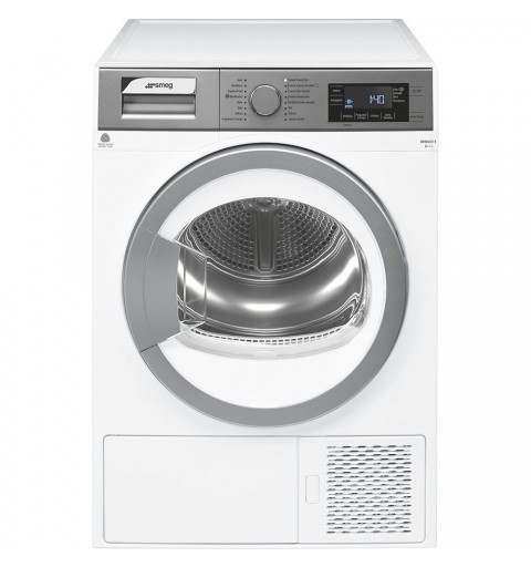 Smeg DHT83LIT-1 asciugatrice Libera installazione Caricamento frontale 8 kg A+++ Argento, Bianco