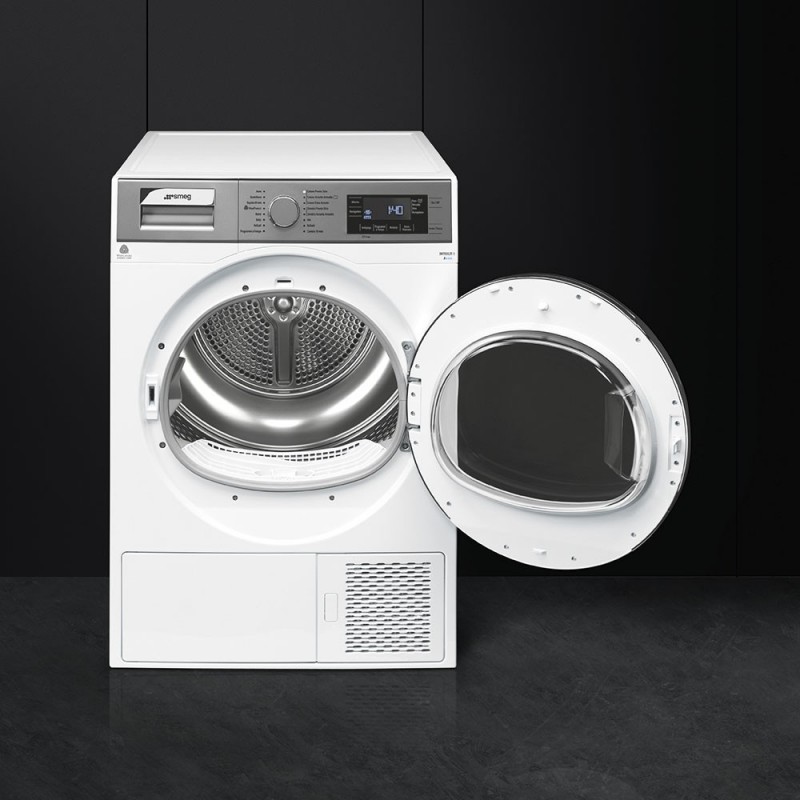 Smeg DHT83LIT-1 asciugatrice Libera installazione Caricamento frontale 8 kg A+++ Argento, Bianco