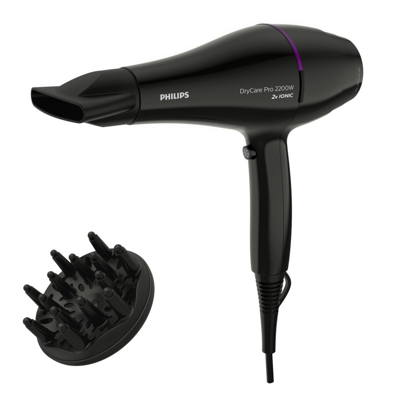 Philips DryCare Sèche-cheveux Pro, moteur AC puissant, 2 200 W de puissance