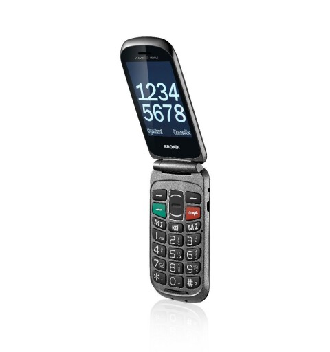 Brondi Amico Fedele 7,62 cm (3") Nero Telefono per anziani