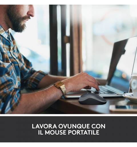 Logitech M185 Mouse Wireless, 2,4 GHz con Mini Ricevitore USB, Durata Batteria di 12 Mesi, Tracciamento Ottico 1000 DPI,