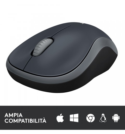 Logitech M185 Mouse Wireless, 2,4 GHz con Mini Ricevitore USB, Durata Batteria di 12 Mesi, Tracciamento Ottico 1000 DPI,