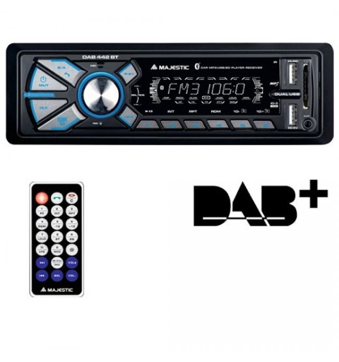 New Majestic DAB-442 BT car media receiver Black 180 W Bluetooth