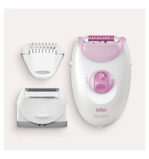 Braun Silk-épil 3 -270, Epilatore Donna Per La Rimozione Duratura Dei Peli - Bianco Rosa