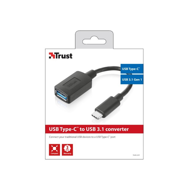 Trust 20967 câble USB USB C USB A Noir