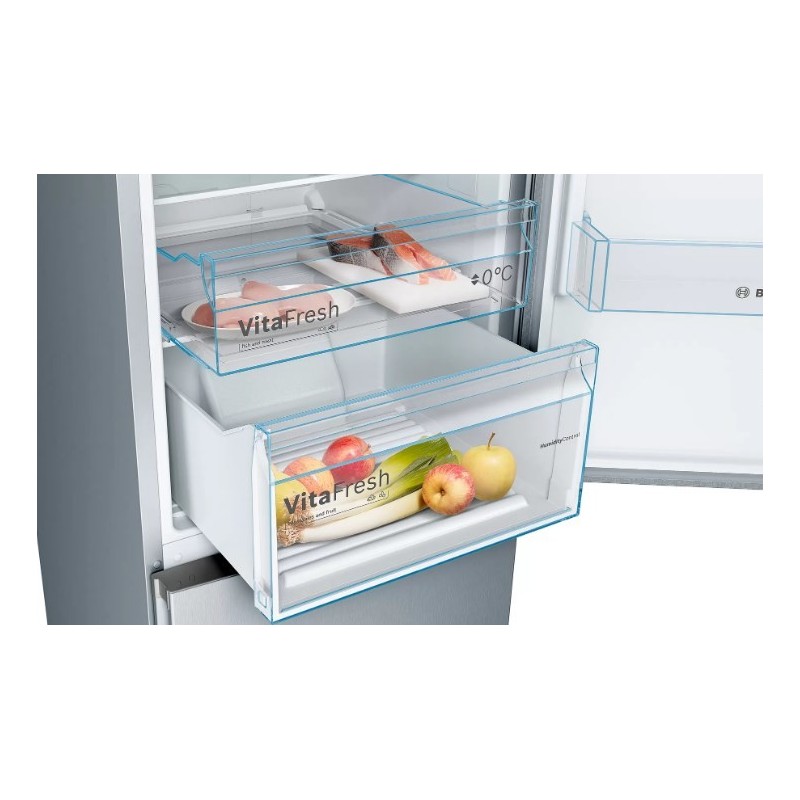 Bosch Serie 4 KGN39VLEB fridge-freezer Freestanding 368 L E Stainless steel