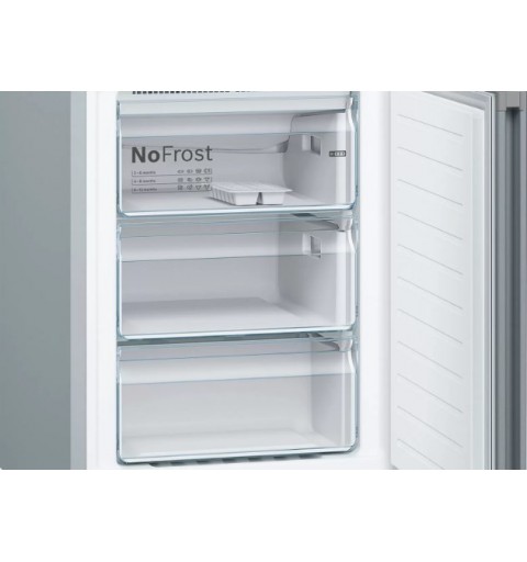 Bosch Serie 4 KGN39VLEB fridge-freezer Freestanding 368 L E Stainless steel