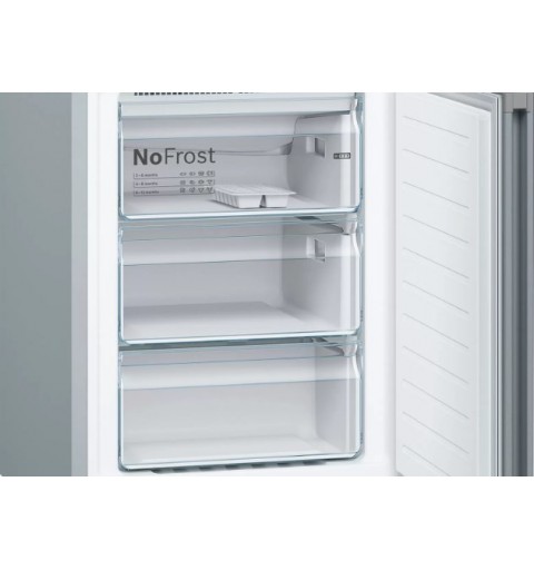 Bosch Serie 4 KGN39VLEB frigorifero con congelatore Libera installazione 368 L E Acciaio inossidabile