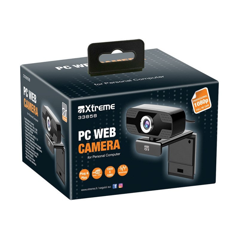 Xtreme 33858 cámara web 2 MP 1920 x 1080 Pixeles USB 2.0 Negro