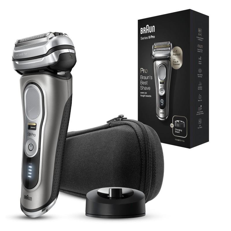 Braun Series 9 Pro 9415s Rasoio Elettrico Barba, Testina Con Rifinitore ProLift 4+1, Batteria Da 60 Minuti, Wet&Dry