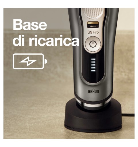 Braun Series 9 Pro 9415s Rasoio Elettrico Barba, Testina Con Rifinitore ProLift 4+1, Batteria Da 60 Minuti, Wet&Dry