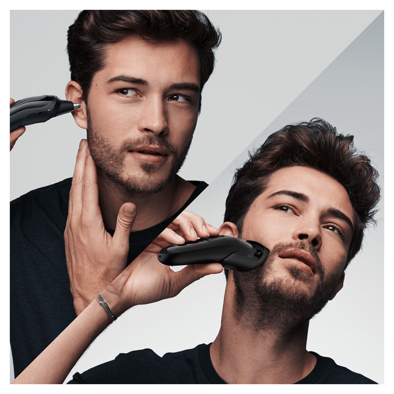 Braun 6-in-1 MGK3220 Men Beard Trimmer, Face, Ear & Nose Trimmer & Hair Clipper, Black