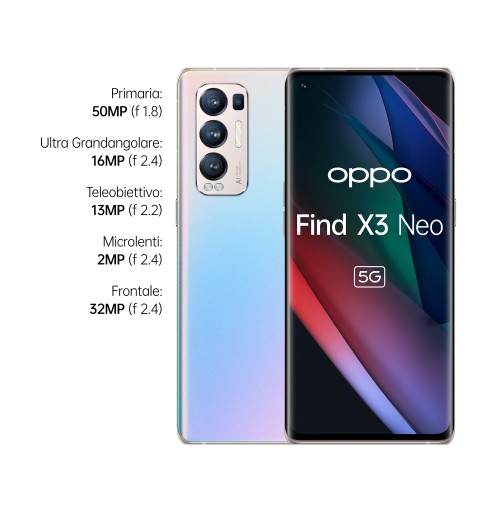 OPPO Find X3 Neo 16.6 cm (6.55") Dual SIM ColorOS 11.1 5G USB Type-C 12 GB 256 GB 4500 mAh Silver