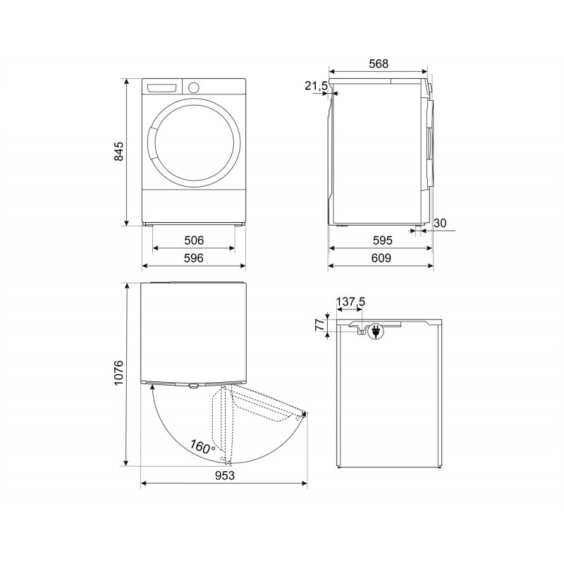 Smeg DT383PIT tumble dryer Freestanding Front-load 8 kg A+++ White