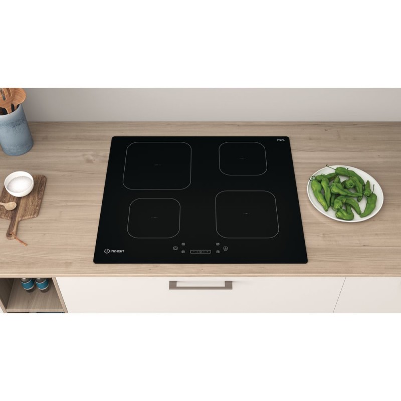 Indesit IS 83Q60 NE piano cottura Nero Da incasso 59 cm Piano cottura a induzione 4 Fornello(i)