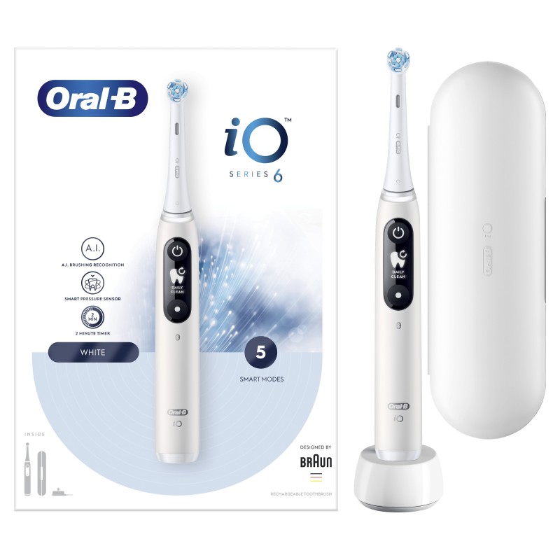 Oral-B iO 80351523 Elektrische Zahnbürste Erwachsener Vibrierende Zahnbürste Weiß