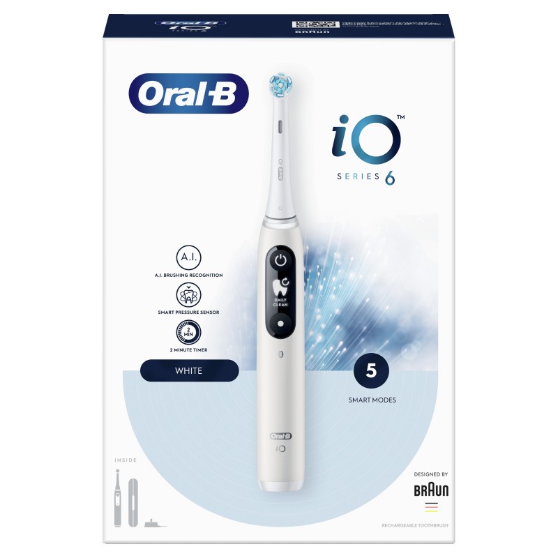 Oral-B iO 80351523 Elektrische Zahnbürste Erwachsener Vibrierende Zahnbürste Weiß