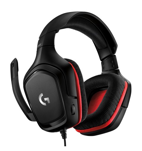 Logitech G G332 Wired Gaming Headset Auricolare Cablato A Padiglione Giocare Nero, Rosso