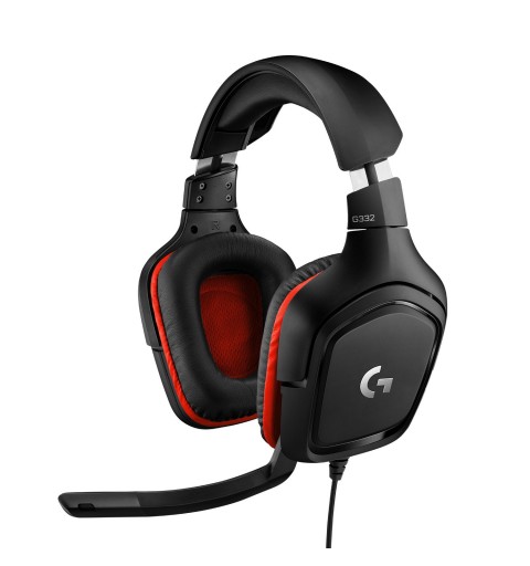 Logitech G G332 Wired Gaming Headset Auricolare Cablato A Padiglione Giocare Nero, Rosso