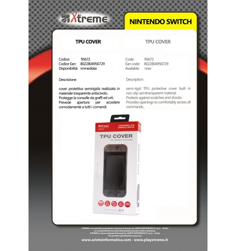 Xtreme 95672 custodia per console portatile Cover Nintendo Poliuretano termoplastico (TPU) Trasparente