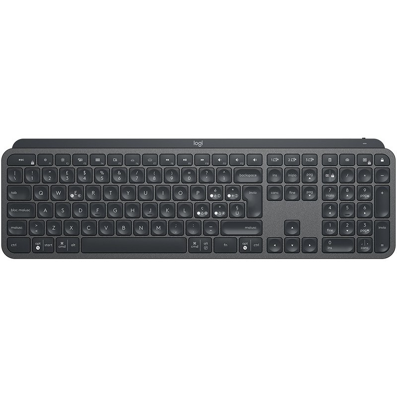 Logitech MX Keys Advanced Wireless Illuminated Keyboard tastiera RF senza fili + Bluetooth QWERTY Italiano Grafite