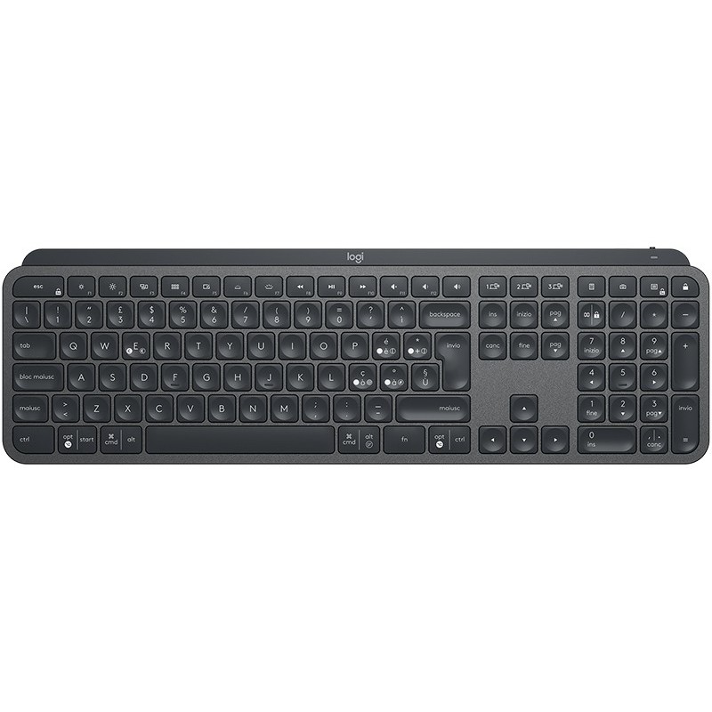 Logitech MX Keys Advanced Wireless Illuminated Keyboard clavier RF sans fil + Bluetooth QWERTY Italien Graphite