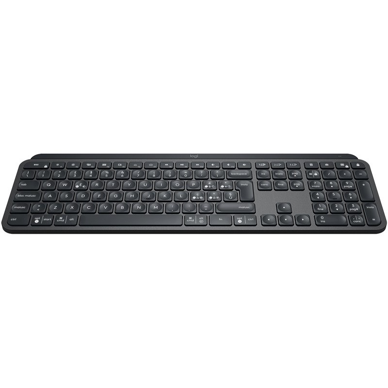 Logitech MX Keys Advanced Wireless Illuminated Keyboard clavier RF sans fil + Bluetooth QWERTY Italien Graphite