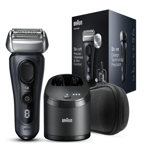 Braun Series 8 8453cc Rasoio Elettrico Barba, Testina Con Rifinitore Di Precisione 3+1, Tecnologia Sonica E Adattamento Della