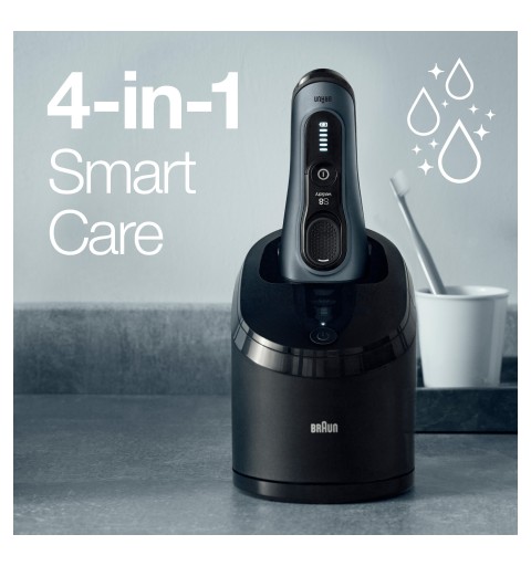 Braun Series 8 8453cc Rasoio Elettrico Barba, Testina Con Rifinitore Di Precisione 3+1, Tecnologia Sonica E Adattamento Della