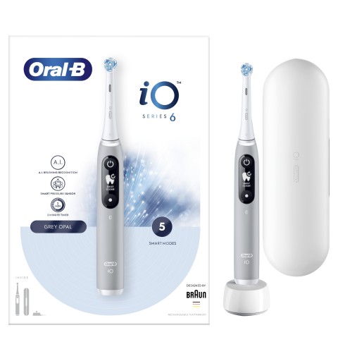 Oral-B iO 80351524 Elektrische Zahnbürste Erwachsener Vibrierende Zahnbürste Grau