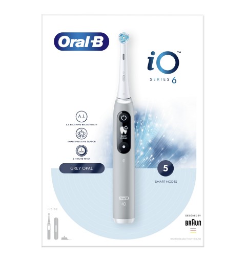 Oral-B iO 80351524 Elektrische Zahnbürste Erwachsener Vibrierende Zahnbürste Grau