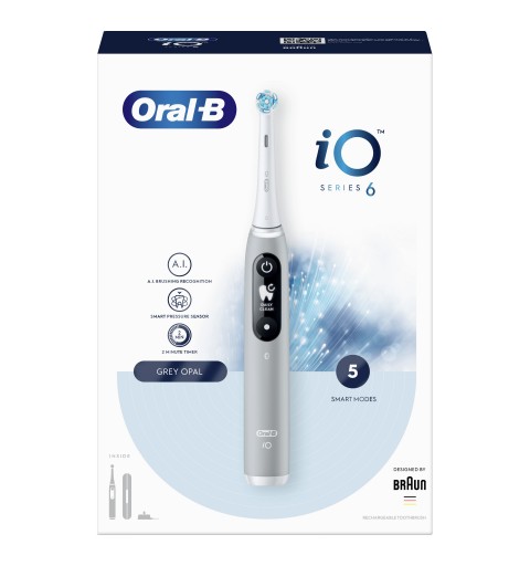 Oral-B iO 80351524 Elektrische Zahnbürste Erwachsener Vibrierende Zahnbürste Grau