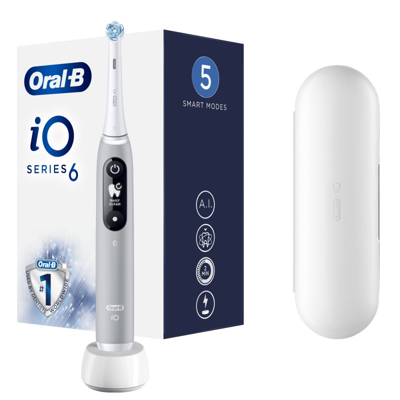 Oral-B iO 80351524 Elektrische Zahnbürste Erwachsener Vibrierende Zahnbürste Grau