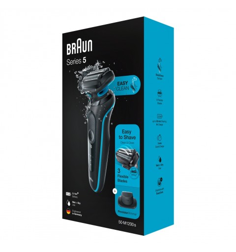 Braun Series 5 50-M1200S afeitadora Máquina de afeitar de láminas Recortadora Negro, Azul