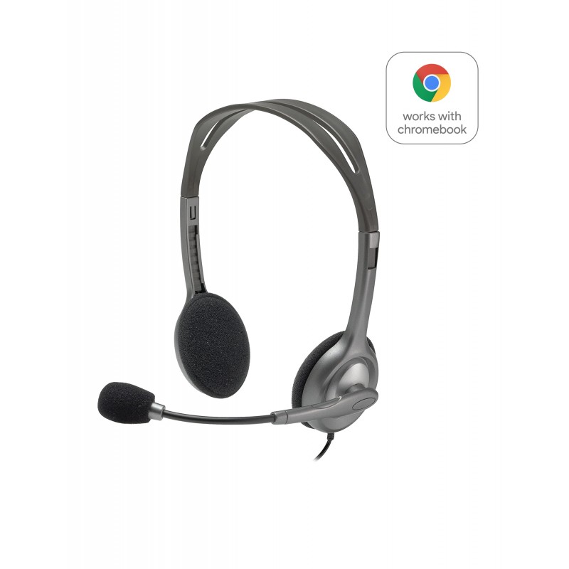Logitech Stereo Headset H110 Wired Head-band Office Call center Grey