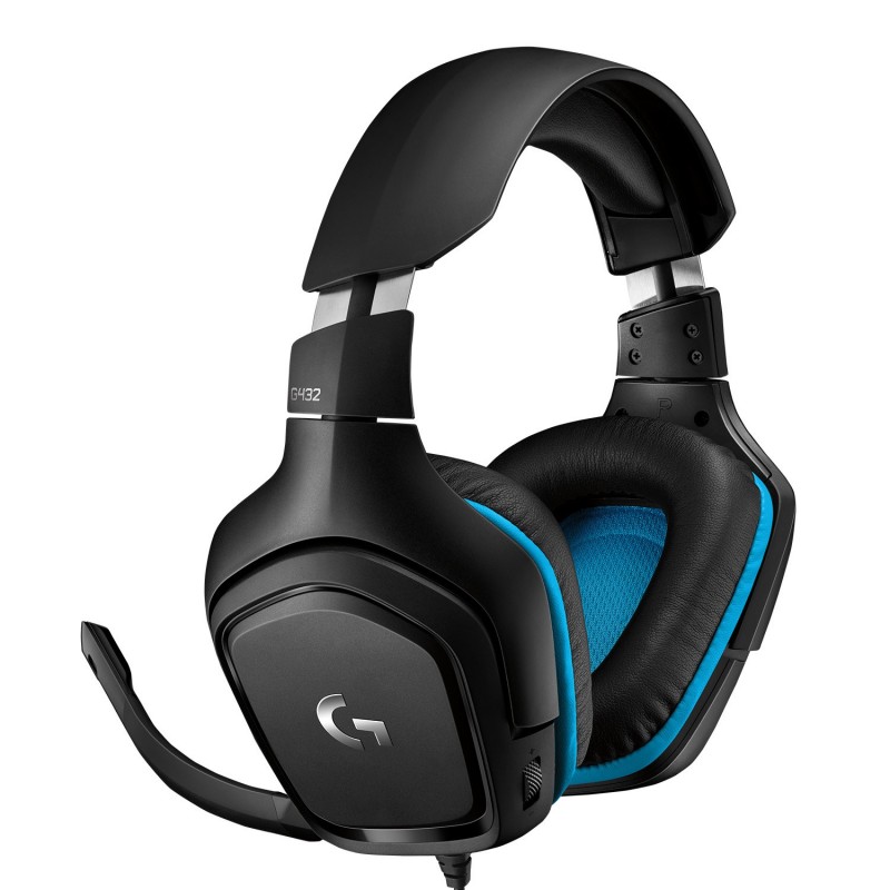 Logitech G G432 7.1 Surround Sound Wired Gaming Headset Auriculares Alámbrico Diadema Juego Negro, Azul