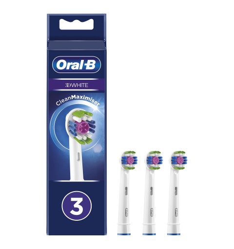 Oral-B 3D White Testine Di Ricambio Con Tecnologia CleanMaximiser, Confezione Da 3 Pezzi